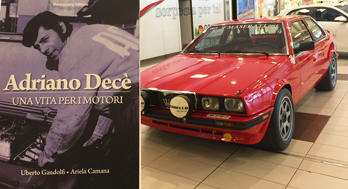 Anche la storica Maserati per la presentazione del libro su Adriano Decè di Uberto Gandolfi ed Ariela Camana